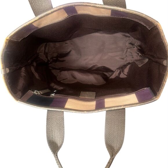 Bally Brown and Purple Tote Bag. - Picture 3 of 16